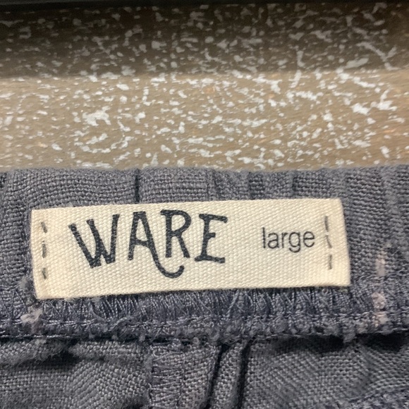 WARE 100% linen made in the USA cropped grey pant size Large - Picture 4 of 7